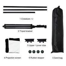 YJMOYE 80-Inch Projection Screen With Stand, 16:9 Portable 4K HD PVC Projection Screen, Tripod Projection Screen With Carrying Bag, Suitable For Indoor And Outdoor Movie Nights, Wrinkle-Free - White - View 12