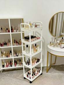 5/4/3层滚动储物推车，内衣收纳架，加厚管材，承重力强，多层置物架，适用于厨房、卧室和户外露营，耐用塑料材质，多功能储物推车 | 现代时尚置物架 | 坚固耐用的储物架，是万圣节和圣诞节礼物的理想之选 - 彩色 - 查看 19