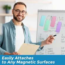 Ddaowanx Whiteboard Eraser, Magnetic Dry Erase Eraser, Glass Board Eraser,School And Office Supplies (4 Pack\/4 Colors) - ColorB - 查看 3