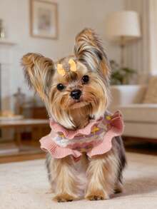 2pcs Dopamine Color Series Heart Bow Hair Ties, Simple, High-End, And Elegant Elastic Headbands For Small To Medium-Sized Long-Haired Dogs, Perfect Pet Accessories For Occasions Like Valentine's Day And Weddings - Multicolor - View 5