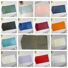 25 st. trippelvikta fickinbjudningskort för bröllop med kuvert, enkla inbjudningskort för förlovning, quinceañera, dop, gör-det-själv-inbjudningar, 5*7 tums inbjudningar, fickinbjudningar, anpassade inbjudningar, julkort - Mörkgrön - Visa 8