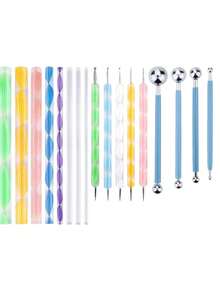 4/8/13pcs Mandala Dotting Tools Set, Includes Stainless Steel Ball Stylus, Paint Palette And Mandala Stencils, Suitable For Rock Painting, Drawing And Sketching - Multicolor - View 1