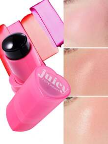 HANDAIYAN Heart-Shaped Jelly Blush Stick - Long-Lasting Color, Moisturizing, Contouring & Highlighting, Evens Skin Tone, 2-In-1 Lip & Cheek Blush, Rosy Girly Style, Suitable For Beach, Camping, Outdoor Activities, School/Campus Events And Festivals - Unleash Colorful Charm And Ambiance! - Multicolor - View 3
