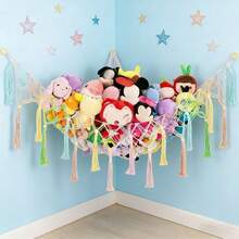 Large Plush Doll Hammock Net, Suitable For Plush Doll Storage Rack, Boho Style Woven Doll Display Shelf, Plush Doll Storage And Organization Rack, Applicable For Children's Room, Nursery - Multicolor - View 3