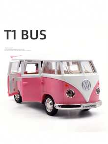 Burago 1:36 比例大众 Samba 巴士合金模型 - 蓝色、粉色、绿色、红色，金属车身，车门可开，摩擦动力，收藏级汽车模型，儿童玩具，节日/生日礼物 - 彩色 - 查看 1