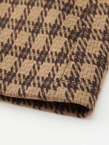 Tucano Men's Plaid Business Suit, Featuring A Detachable Lapel And Single-Button Design, Slim Fit, Suitable For Office Meetings, Daily Commute, An Essential Piece For Refined Business Casual Attire. - Mustard Yellow - View 4