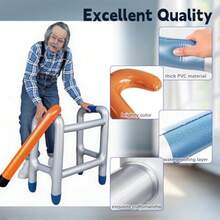 Inflatable Walker And Cane 2PCS Old Man Costume Accessories For Retirement Party Over The Hill Birthday Decorations Funny Gag Gift For Halloween Christmas - Grey - View 4