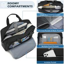 Men's 15.6-Inch Laptop Bag Waterproof Laptop Briefcase Laptop Shoulder Bag Portable Laptop Bag With Detachable Keychain For Business, Travel, Work, And College, Black Laptop Case - Multicolor - View 8