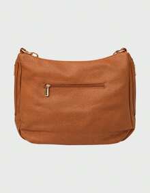 Women's Large Hobo Bag With Modern Finish And Ring Detail - 鏽棕色 - 查看 2