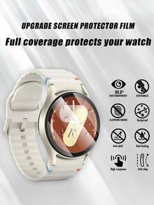 4pcs High Definition Tempered Glass Screen Protector For Galaxy Watch7, Scratch-Resistant, Shockproof, Easy To Install, Compatible With Galaxy Watch4 5 Pro 6 Classic 40mm 44mm 43mm 47mm - Clear - View 3