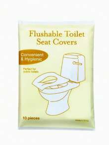 20/30/50/70/100/200 片装可冲水马桶座套，100% 纯棉，适合成人如厕训练，旅行配件，适用于公共卫生间、飞机、露营等场合。