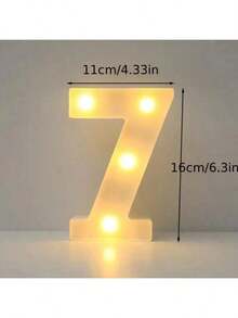 6.3IN Decorative Led Light Up Number Letters, White Plastic Marquee Number Lights Sign Party Wedding Decor Battery Operated Number - Multicolor - View 37