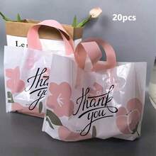 5/15/25/50pcs Flower Gift Bags - Plastic Shopping Bags, Suitable For Shopping, Weddings, Birthdays And Holidays - Multicolor - View 11