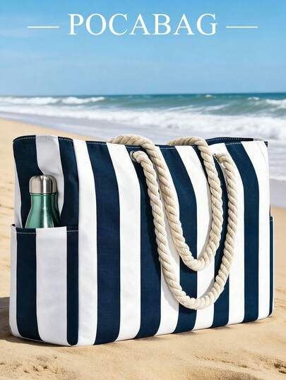 Waterproof Beach Bags For Women, Large Zipper Beach Tote Bag, Sandproof Swim Pool Bag, Assorted Patterns , Beach Bag