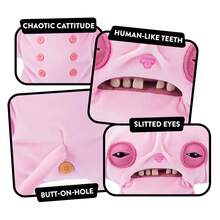 Spin Master Fuggler Alley Cats Series 9-Inch Plush Toy, Funny Ugly Monster Stuffed Animal With Human-Like Teeth, Collectible Plush For Kids, Teens, Adults & Cat-Loving Weirdos - Wrinkle McStinkles - View 6