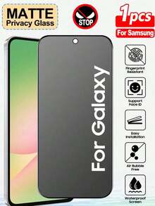 1 pieza Protector de pantalla de vidrio templado mate y privado, compatible con Samsung, dureza 9H, antirreflectante mate, 2.5D, antihuellas, vidrio mate y privado, resistente a arañazos, estilo mate y privado. Accesorio para smartphone, fácil instalación. Esenciales de protección de pantalla, aplicable a protectores de pantalla diarios, de oficina y de hogar. Accesorios para teléfonos a prueba de agua, a prueba de golpes y a prueba de caídas. - Negro - Ver 19