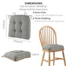 Chair Cushions For Dining Chairs Set Of 4 Office Chair Cushion 18x18x3 Inches Kitchen Chair Pads Soft And Comfortable Seat Cushion With Ties And Non Slip Backing Black - Light Grey - View 2