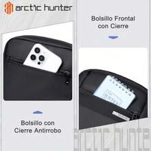 CYPNBolso bandolera cruzado para hombre pequeño 3L resistente al agua con múltiples bolsillos compatible con iPad Mini de hasta 8.3" para celular oficina y uso casual color negro.Fashion - 219839877 - Ver 6