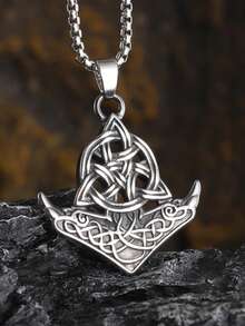 1pc New Fashionable Viking Celtic Knot Pendant Retro Anchor Necklace-Universal And Domineering Accessories For Men And Women - Fashion - View 7