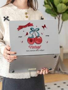 1 Piece, Retro Cherry Bow Pattern | Frosted Acrylic Ultra-Thin Laptop Case | Compatible With Air13 2025/Pro16 M3 M2 | Fingerprint-Resistant, Shockproof, And Heat Dissipation 3-In-1 | An Essential Protective Case For Office And Study - Multicolor - View 3