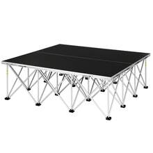 Portable Stage Platform 4x4ft, 1540lb Capacity & 16.5" H For Unobstructed Sightlines| 16-Strut Centipede Design| Foldable Stage For Events, Worship, Live Streams, Bars - Black - View 8