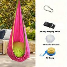 12 Color Options Swing Chair, Hammock Chair With Inflatable Pillow, Includes Hanging Accessories, Easy To Store And Carry, Suitable For Outdoor And Indoor Use