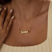 Custom Pendant Inlaid Heart Zirconia Necklace For Women Personalized Name And Birthstone Charm Necklaces Stainless Steel Jewelry Valentine's Day Gifts