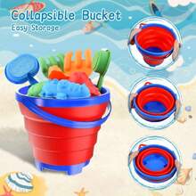 Juguetes de Playa para niños Incluye Pala de cubeta de Arena Plegable y Juguetes de rastrillo de Arena,14 Piezas con Bolsas de recolección de moldes de Arena para Niños,39885020 - Multicolor - Ver 5