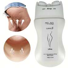 2 In 1 Belly Massager & Lifting Cream, MELAO CURVES Lifting Belly Cream 100g With Massage Device, For Tummy Tightening, Skin Firming, Postpartum Care, With Massage Heads, ON/OFF Mode, Portable Design - 白色 - 查看 7
