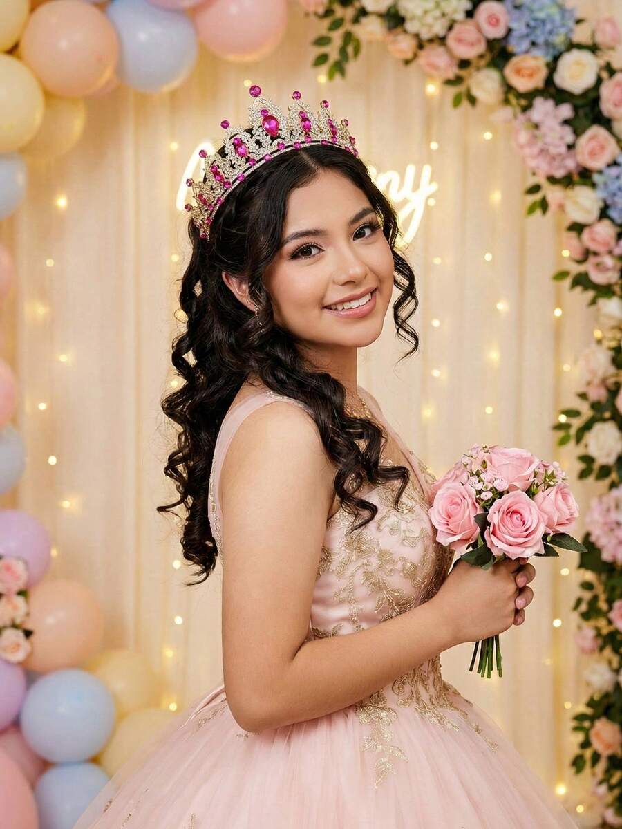 1件套女王皇冠头饰公主皇冠，水晶发箍，女士适用，新娘婚礼派对，情人节礼物