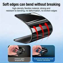 2片装磨砂防窥屏保护膜，兼容 17 Pro Max/16/16E/16 Plus/15 Pro Max/14/13/12/11 Pro Max/XR/X/XS，2.5D防指纹磨砂防窥屏保护膜，全覆盖，陶瓷磨砂材质，9H防窥磨砂防窥膜 - 黑色 - 查看 7