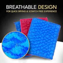 Durable Dish Cloth For Washing Dishes - Reusable Scouring Pad- Sponge Alternative For N-Scratch Cleaning - For Dishes Tiles Floor And Other Surfaces - Pack Of 3 - 藍粉紅色 - 查看 3