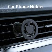 360° Rotatable ABS Car Phone Holder | Universal Air Vent Dashboard Navigation Bracket | Integrated Stable Anti-Shake Holder | Fashionable Black Design | Suitable For Most Vehicles - A - View 12