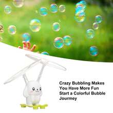 Cute Bunny Airplane Bubble Machine - Automatic Induction Bubble Machine, Indoor/Outdoor Toy For Children, Perfect For Gardens And Parties, Rechargeable, Suitable For Children Aged 3 And Over.