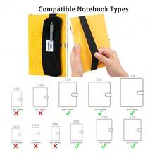Pen Holder For Notebook, Pen Pouch For Notebook, Small Pen Holder With Adjustable Elastic Band, Slim Pencil Bag Journal Pen Holder Notebook Pen Holder, Zipper Pencil Pouch Makeup Bag - 黑色的 - 查看 8