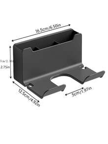 1pc Hole-Free Hair Dryer Holder, Universal Hair Dryer Rack, Plastic Bathroom Wall Mount, Hair Dryer Organizer, Multi-Function Rack, Home Bathroom Accessory, School Dorm Bathroom, Beside Sink Wall Mounted Hair Dryer Bracket And Bathroom Storage Rack - Durable Plastic Storage Rack, Stylish Design, Suitable For Tidy And Fashionable Bathroom Organization, Bathroom Storage And Holding - Multicolor - View 7