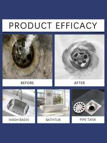 Drain Cleaner - Deeply Dissolves Hair And Grease Buildup, Keeps Drains Flowing Smoothly, Pipe Cleaning Agent - Powdery - View 2