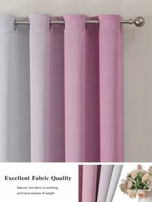 2pcs Ombre Blackout Curtains/Multiple Sizes Available/Top Eyelet Design/Living Room Darkening Curtains/Bedroom & Living Room Blackout Curtains/Heat Insulation/Modern Ombre Design Privacy Curtains/Home Decor Curtains/Pink Curtains - Pink - View 12