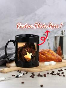11oz Customizable Ceramic Coffee Mug, Personalized Couple Photo Mug, Can Print Your Photos, Text And Logos - Custom Coffee Cup With Your Photos And Text, Funny Gift For Anniversary, Birthday Or Christmas For Boyfriend, Girlfriend, Husband Or Wife - Multicolor - View 7