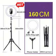10-Zoll Selfie Ringlicht, Füllicht, Fotografie Licht mit Handyhalterung, drehbares Stativ und einstellbare 3-Farben Beleuchtung - USB betrieben, 126 LED Perlen, 360° flexibler Schwanenhals, Stativ und Handyhalter, USB betrieben (Batterie nicht enthalten). Ideal für Selfies, Videoaufnahmen, Vlogging, Livestreaming, Fotografie und Make-up.
