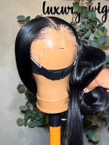 34 Inch Lace Front Wig Human Hair 100% Brazilian Virgin Human Hair Wig Straight Lace Front Wigs Human Hair 250% Density Colored Human Hair Wig 13x4 HD Lace Frontal Wig For Women Natural Black Colored Pre Plucked With Baby Hair Natural Hairline - Natural Black - 查看 2
