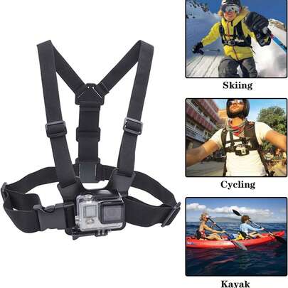 Chest Strap Mount For GoPro Hero 12/11/10/9/8, Osmo, Insta360 Action Cameras, POV Shooting Accessory