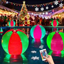 MIAOKE Juguetes De Piscina De 16 Pulgadas (Paquete De 3/5/10) - Pelota De Playa Led con Control Remoto, Ideal para Juegos De Piscina, Fiestas Nocturnas De Verano - Verde 5 piezas - Ver 2