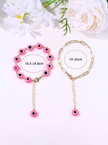 两件套波西米亚风邪眼流苏手链，适合女性日常佩戴，四季皆宜