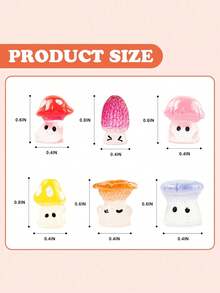 6pcs Mini Mushroom Car Ornament Cute Tree Branch Small Mushroom Car Center Console Decorative Ornament - A - View 5
