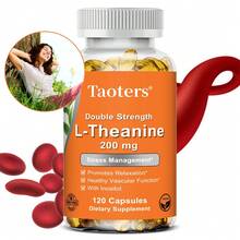L-Theanine Dietary Supplement - With 200 Mg Of L-Theanine And 100 Mg Of N-Acetylcysteine ​​(NAC) - Supports Cardiovascular Health, Relieves Stress - 120 Capsules, 60-Day Supply - 1瓶 - 查看 1