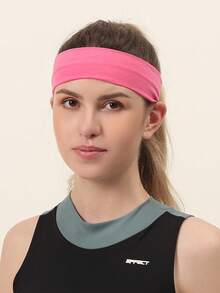 6条可爱纯色弹力发带，适合运动和休闲场合，发带，发饰，女士吸汗带休闲发带优雅头巾 - 彩色 - 查看 6