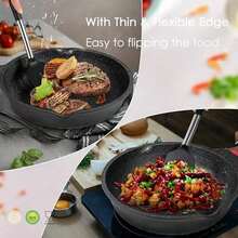 Kitchen Utensils Set Of 2, Silicone Cooking Utensils, Turner/Spatula, Spoons - Heat Resistant, Nonstick Cookware, Dishwasher , Black - / - View 6