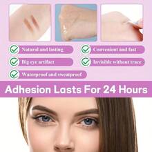 48pcs Crescent Shaped Double Eyelid Tapes, Invisible Mesh Lace Natural Breathable Double Eyelid Stickers, Eye Makeup Tools, Eye Beauty - Multicolor - View 10