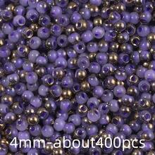 30g 4mm Glass Seed Beads For DIY Jewelry Making, Vibrant Assorted Colors Loose Spacer Beads For Bracelets, Necklaces, Earrings Crafting About 400pcs - Half Gold Plating - View 16